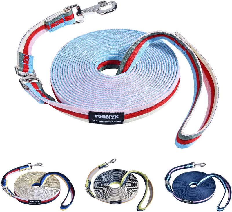 Fornyk Lunge Line for Horse, Premium Equine Lunge Line with Alloy Trigger Buckle and Dual Swivel Snaps for Accurate Equestrian Training, Competition and Daily Use, 26ft/8m (Pink-Red-Offwhite-Multi) - Image 1